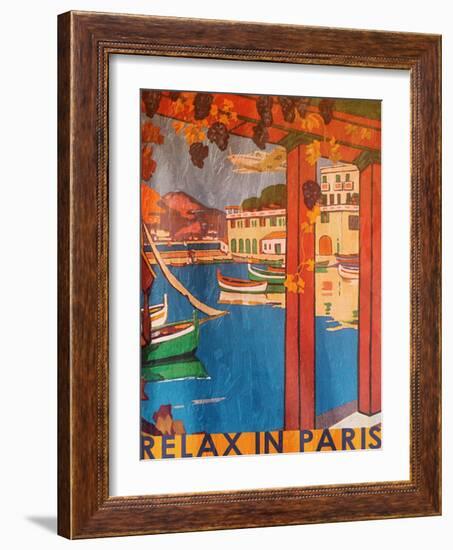 Relax In Paris-Jace Grey-Framed Art Print