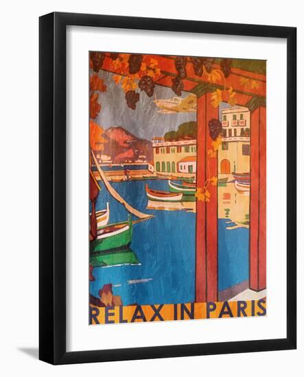 Relax In Paris-Jace Grey-Framed Art Print