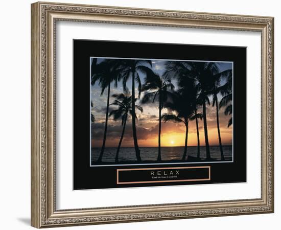 Relax - Palm Trees on Beach-Unknown Unknown-Framed Photo