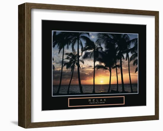 Relax - Palm Trees on Beach-Unknown Unknown-Framed Photo