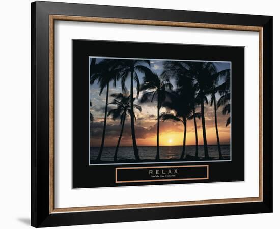 Relax - Palm Trees on Beach-Unknown Unknown-Framed Photo