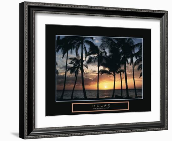 Relax - Palm Trees on Beach-Unknown Unknown-Framed Photo