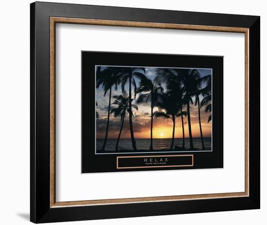 Relax - Palm Trees on Beach-Unknown Unknown-Framed Photo