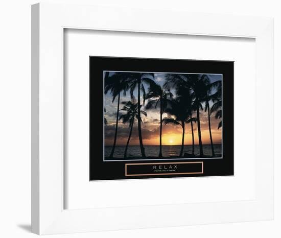 Relax - Palm Trees on Beach-Unknown Unknown-Framed Photo