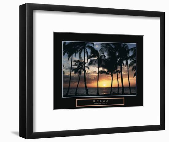 Relax - Palm Trees on Beach-Unknown Unknown-Framed Photo