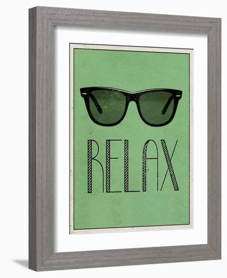 Relax Retro Sunglasses Art Poster Print-null-Framed Art Print