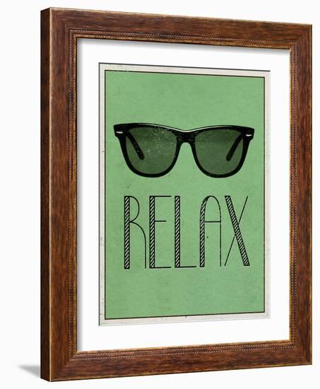 Relax Retro Sunglasses Art Poster Print-null-Framed Art Print