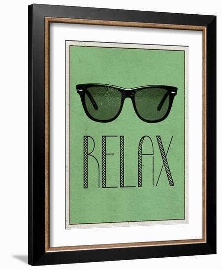 Relax Retro Sunglasses Art Poster Print-null-Framed Art Print