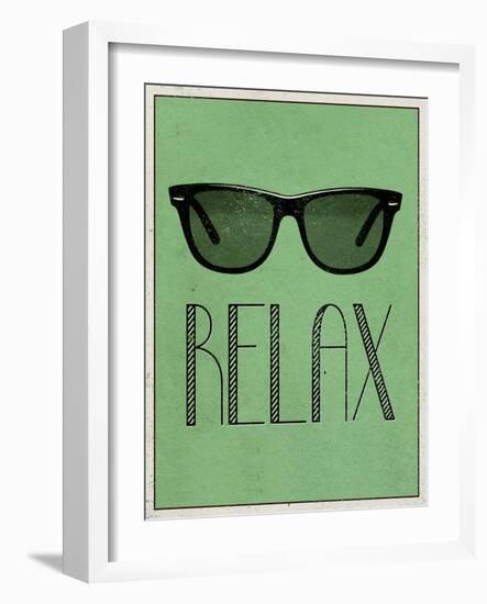 Relax Retro Sunglasses Art Poster Print-null-Framed Art Print