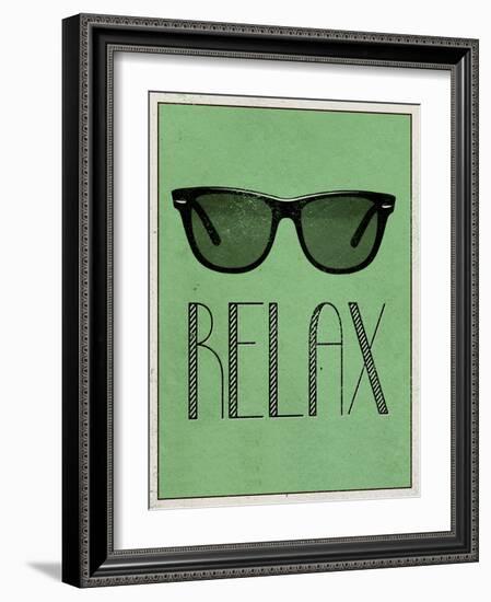 Relax Retro Sunglasses Art Poster Print-null-Framed Art Print