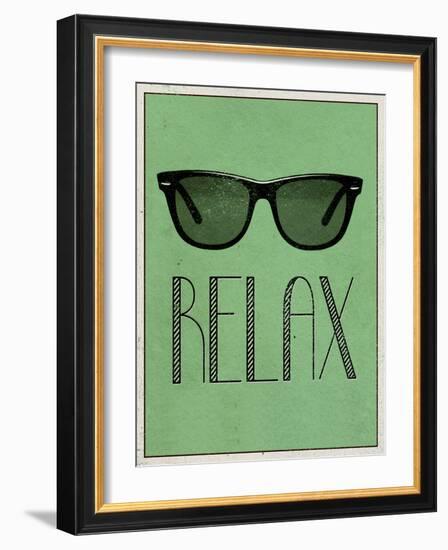 Relax Retro Sunglasses Art Poster Print-null-Framed Art Print