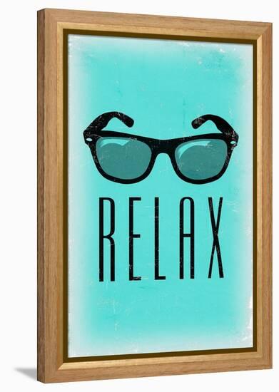 Relax - Sunglasses-Lantern Press-Framed Stretched Canvas