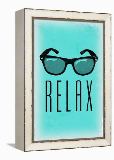 Relax - Sunglasses-Lantern Press-Framed Stretched Canvas