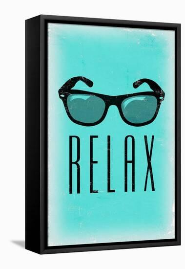 Relax - Sunglasses-Lantern Press-Framed Stretched Canvas