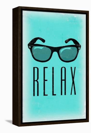 Relax - Sunglasses-Lantern Press-Framed Stretched Canvas