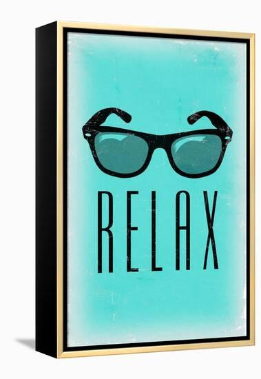 Relax - Sunglasses-Lantern Press-Framed Stretched Canvas