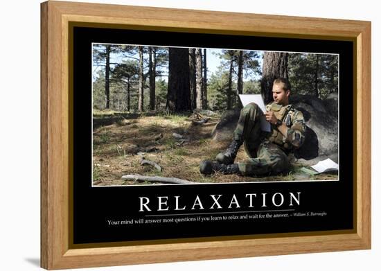 Relaxation: Inspirational Quote and Motivational Poster-null-Framed Premier Image Canvas