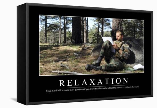 Relaxation: Inspirational Quote and Motivational Poster-null-Framed Premier Image Canvas