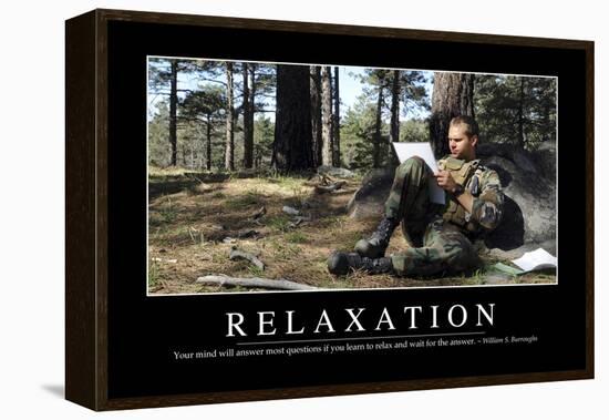 Relaxation: Inspirational Quote and Motivational Poster-null-Framed Premier Image Canvas