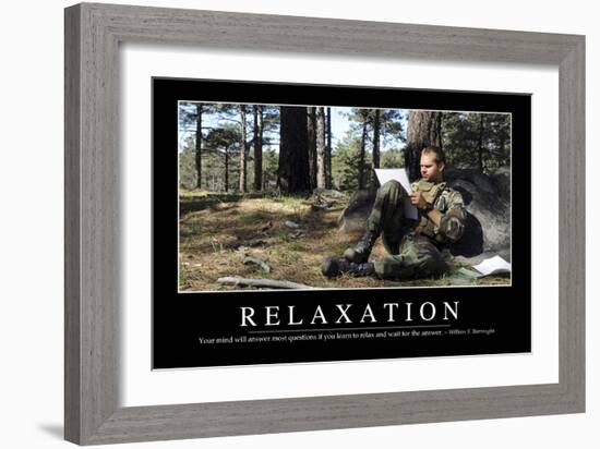 Relaxation: Inspirational Quote and Motivational Poster-null-Framed Photographic Print