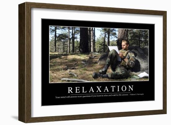 Relaxation: Inspirational Quote and Motivational Poster-null-Framed Photographic Print