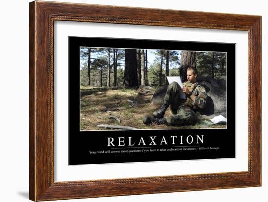 Relaxation: Inspirational Quote and Motivational Poster-null-Framed Photographic Print