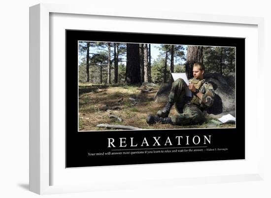 Relaxation: Inspirational Quote and Motivational Poster-null-Framed Photographic Print