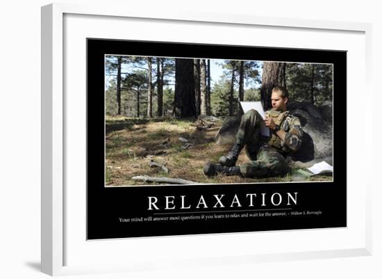 Relaxation: Inspirational Quote and Motivational Poster--Framed Photographic Print