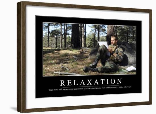 Relaxation: Inspirational Quote and Motivational Poster-null-Framed Photographic Print