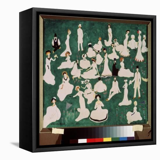 Relaxation. La Haute Societe En Chapeau Haut De Forme. (Relaxing. High Society in Top Hats). Scene-Kazimir Severinovich Malevich-Framed Premier Image Canvas