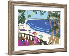 Relaxing At The Beach-Cindy Wider-Framed Giclee Print