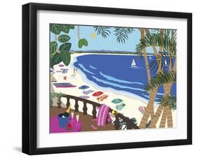 Relaxing At The Beach-Cindy Wider-Framed Giclee Print