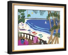 Relaxing At The Beach-Cindy Wider-Framed Giclee Print