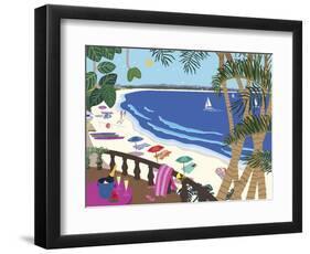 Relaxing At The Beach-Cindy Wider-Framed Giclee Print