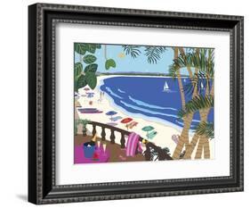 Relaxing At The Beach-Cindy Wider-Framed Giclee Print