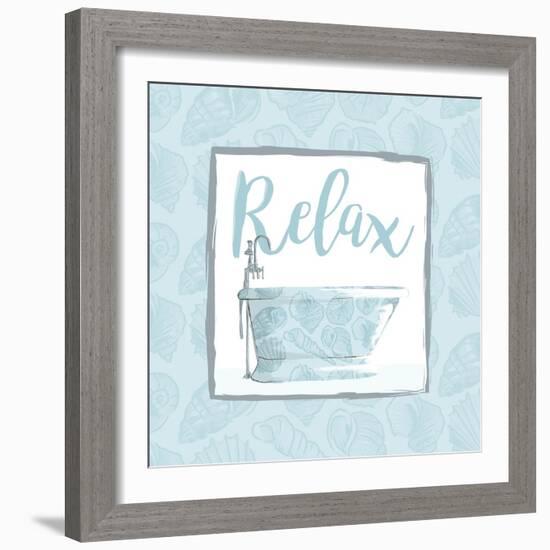 Relaxing Bath With Shells-Jace Grey-Framed Art Print