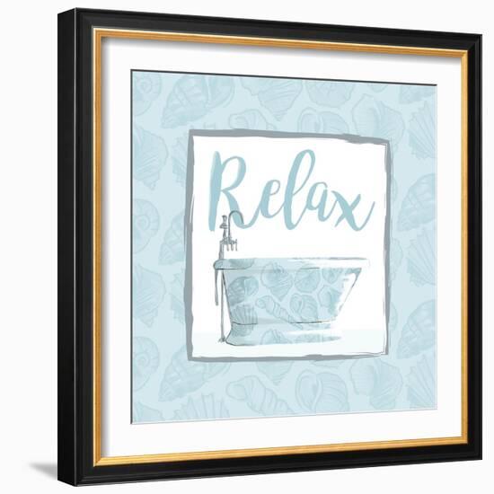 Relaxing Bath With Shells-Jace Grey-Framed Art Print