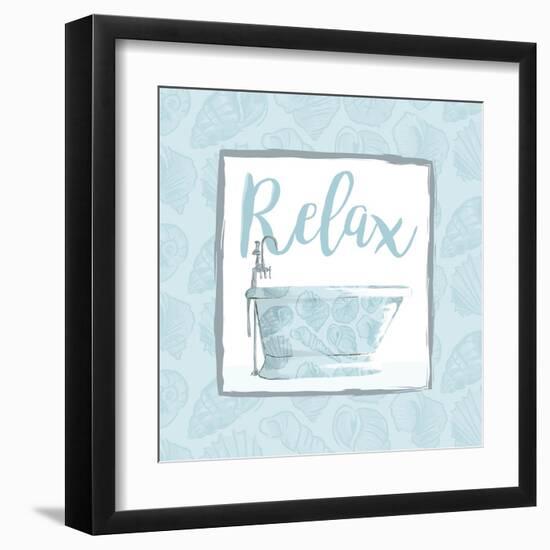 Relaxing Bath With Shells-Jace Grey-Framed Art Print