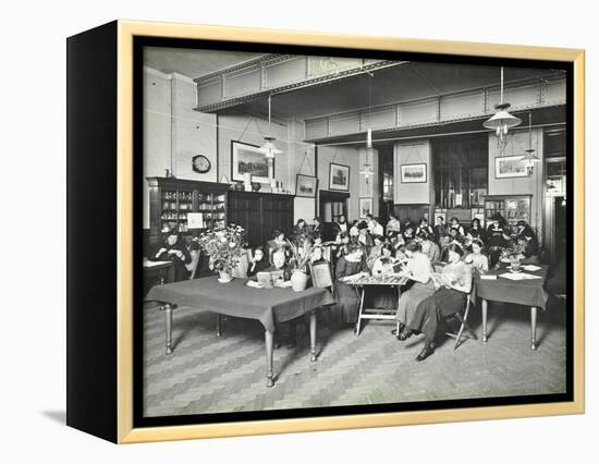 Relaxing in the Social Hall, Cosway Street Evening Institute for Women, London, 1914-null-Framed Premier Image Canvas