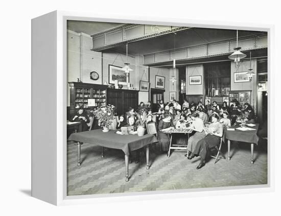 Relaxing in the Social Hall, Cosway Street Evening Institute for Women, London, 1914-null-Framed Premier Image Canvas