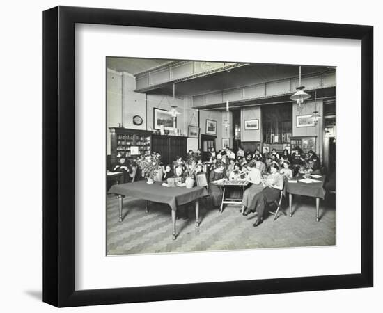 Relaxing in the Social Hall, Cosway Street Evening Institute for Women, London, 1914-null-Framed Photographic Print