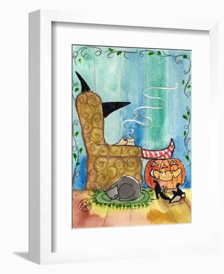 Relaxing Witch on Halloween Night-sylvia pimental-Framed Art Print