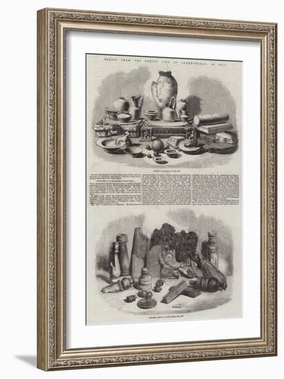 Relics from the Buried City of Brahmunabad, in Sind-null-Framed Giclee Print