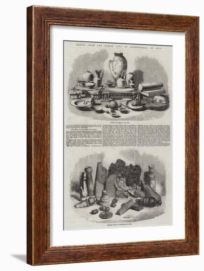 Relics from the Buried City of Brahmunabad, in Sind-null-Framed Giclee Print