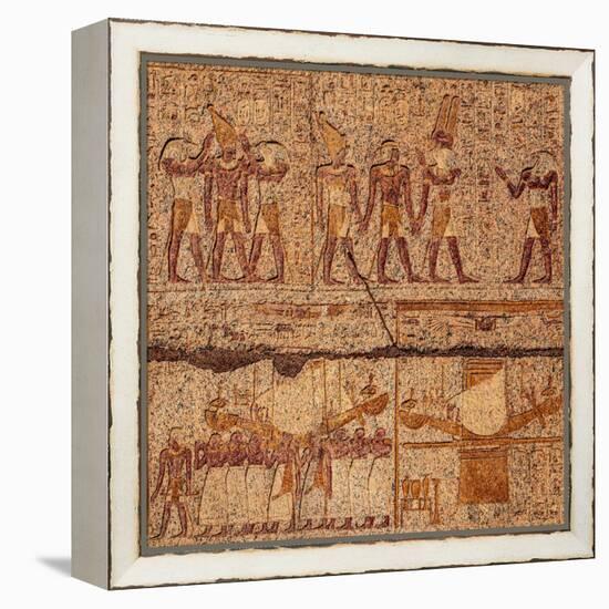 Relief Barque Procession, Karnak Temple, Luxor, Thebes, Egyp, Africa (Photo)-null-Framed Premier Image Canvas