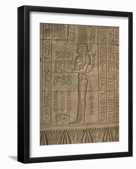 Relief Carving of Offerings Being Made, Temple of Hathor, Dendera, Egypt, North Africa, Africa-Julia Bayne-Framed Photographic Print
