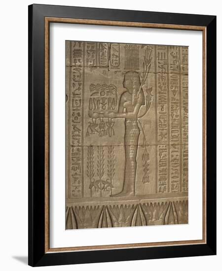 Relief Carving of Offerings Being Made, Temple of Hathor, Dendera, Egypt, North Africa, Africa-Julia Bayne-Framed Photographic Print
