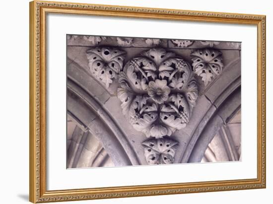 Relief Decoration from Arches of Cloister of Marvel, Abbey of Mont St Michel, Normandy, France-null-Framed Giclee Print