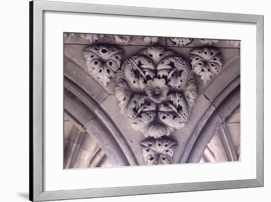 Relief Decoration from Arches of Cloister of Marvel, Abbey of Mont St Michel, Normandy, France-null-Framed Giclee Print