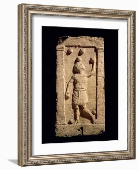 Relief Depicting a Juggler from the Stela of Settimia Spica (Stone)-Roman-Framed Giclee Print